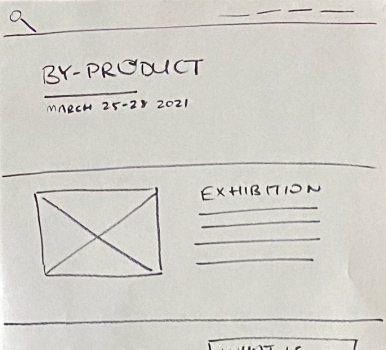 Co-design workshop sketch of homepage.